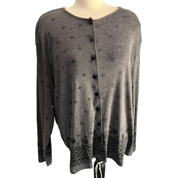 Vintage Carolina Colours Plus Grey Button Front Cardigan Sz 22/24 Womens Plus Gr - Picture 7 of 13